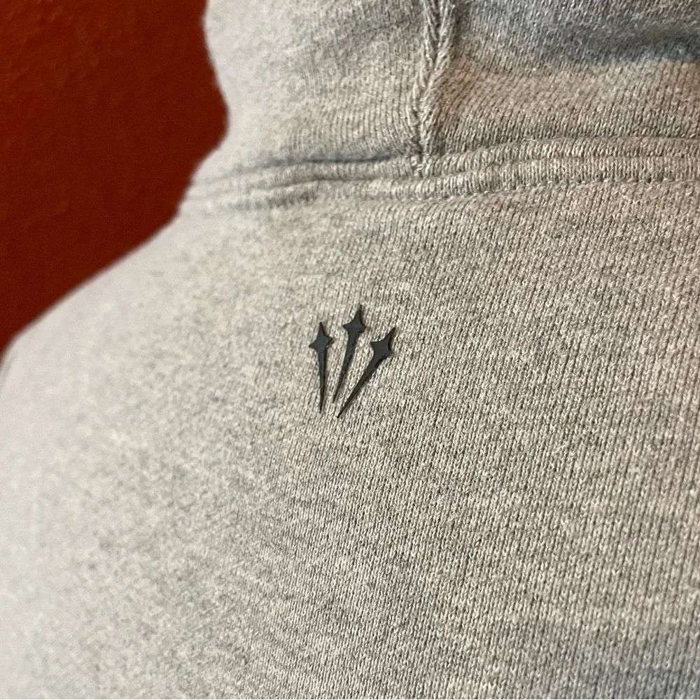 Nike x Nocta Men’s Gray Heather Fleece Center Swoosh Drake OVO Hoodie Sweatshirt